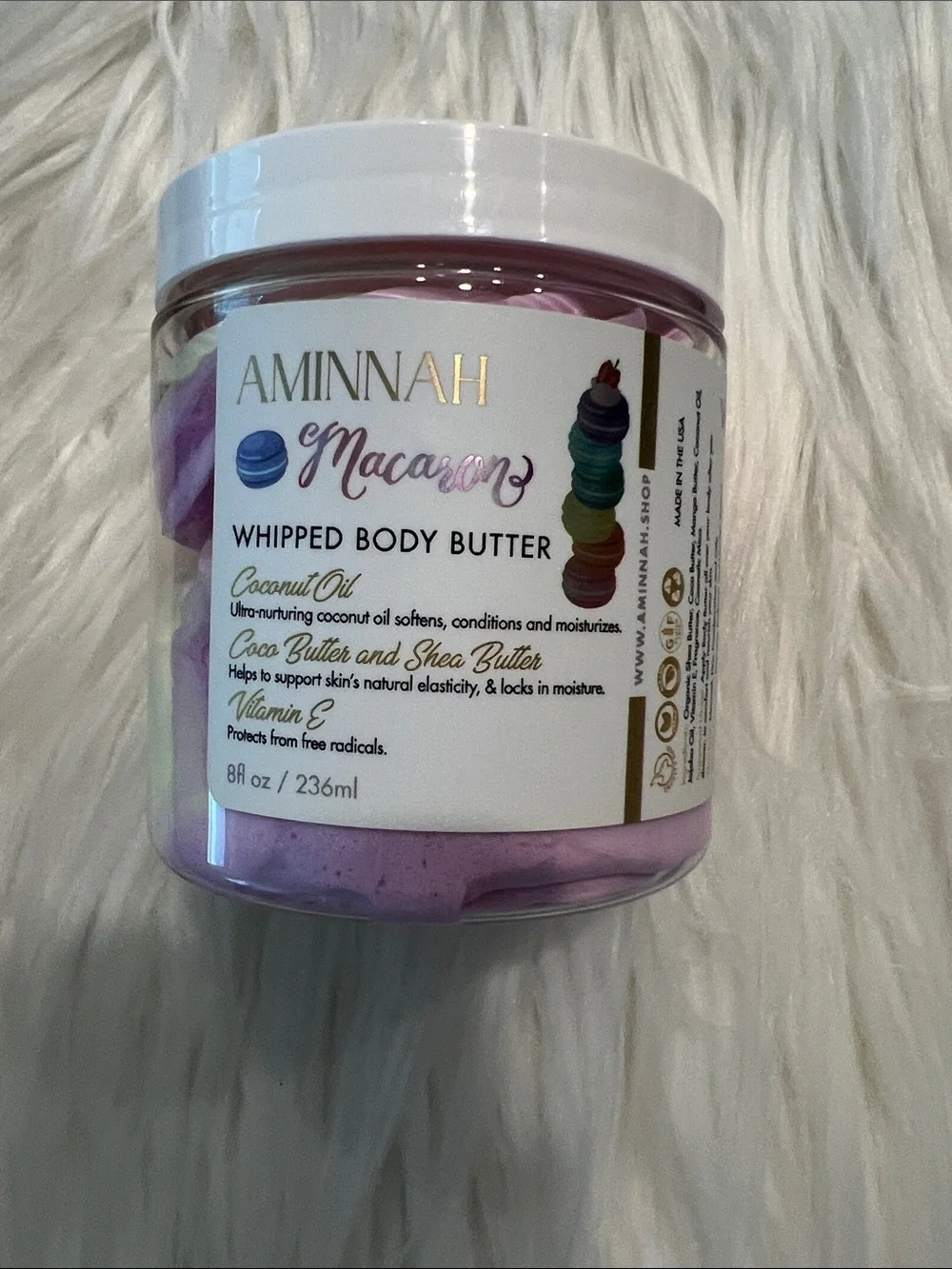 NWT Aminnah Macarons Whipped Body Butter retails $38.00 USD